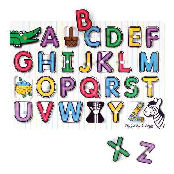 MELISSA & DOUG - See-Inside Alphabet Peg Puzzle - 26 pieces